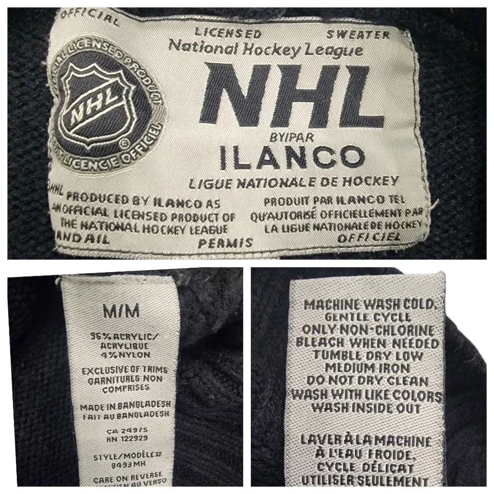 NHL by ILANCO Ottawa Senators Knit Hoodie Black Sens Pullover Sweater Me… - Picture 16 of 16